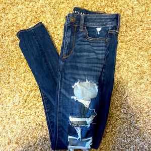 American eagle ripped jeans, size 2, barley worn